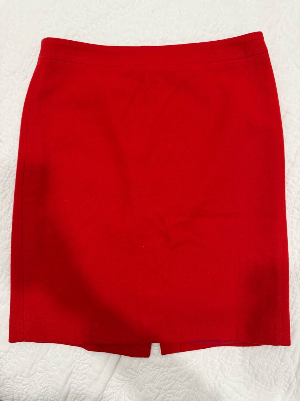 J. Crew Double-Serge Wool Pencil Skirt in Crimson/Cherry Red